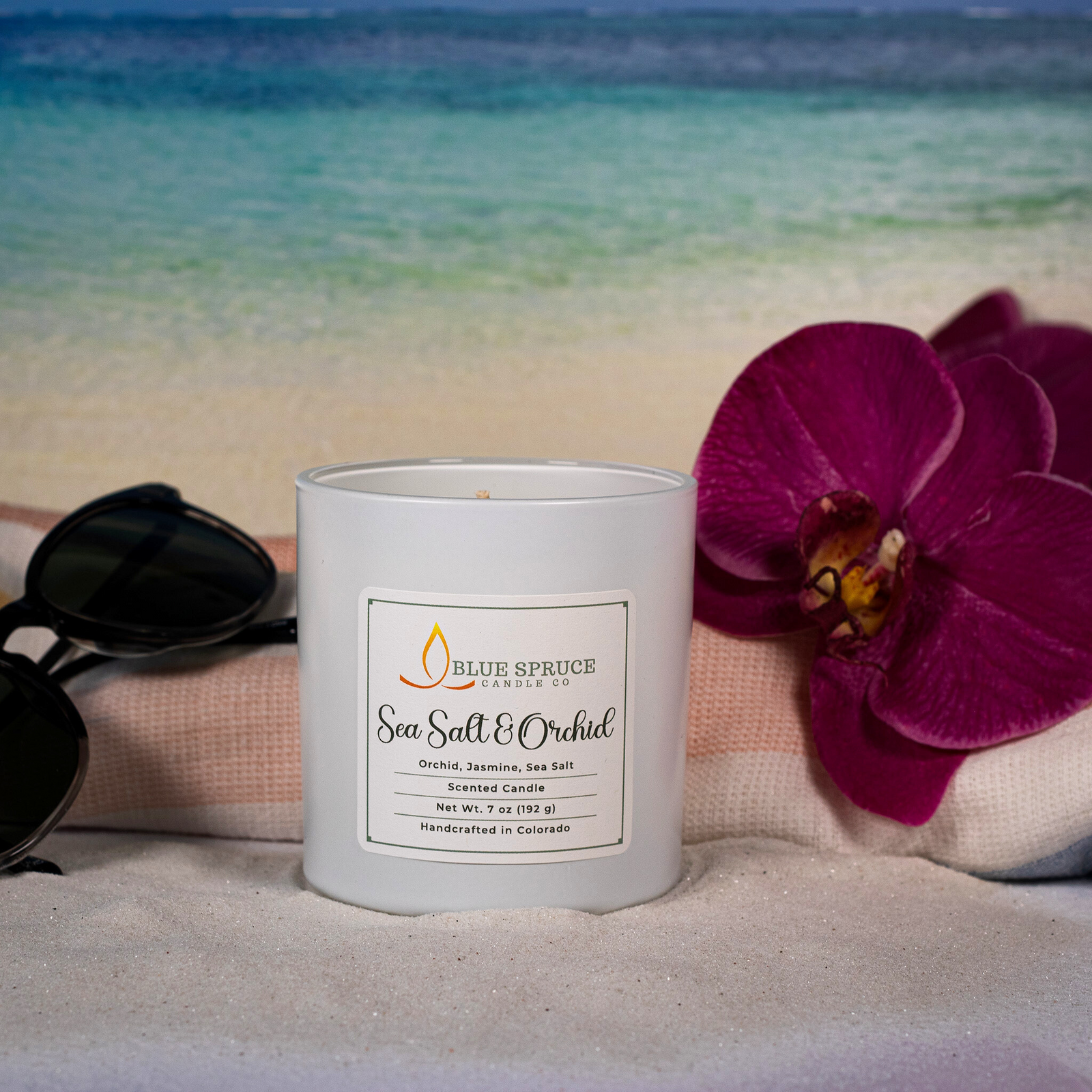 Luxurious Sea Salt and Orchid Scented Candle
