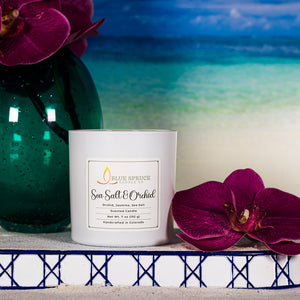 Luxurious Sea Salt and Orchid Scented Candle
