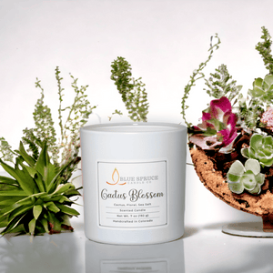 Cactus Blossom Floral Scented Candle, Blus Spruce Candles