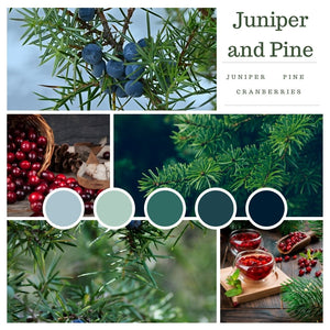 Juniper and Pine Moodboard - Bluesprucecandles